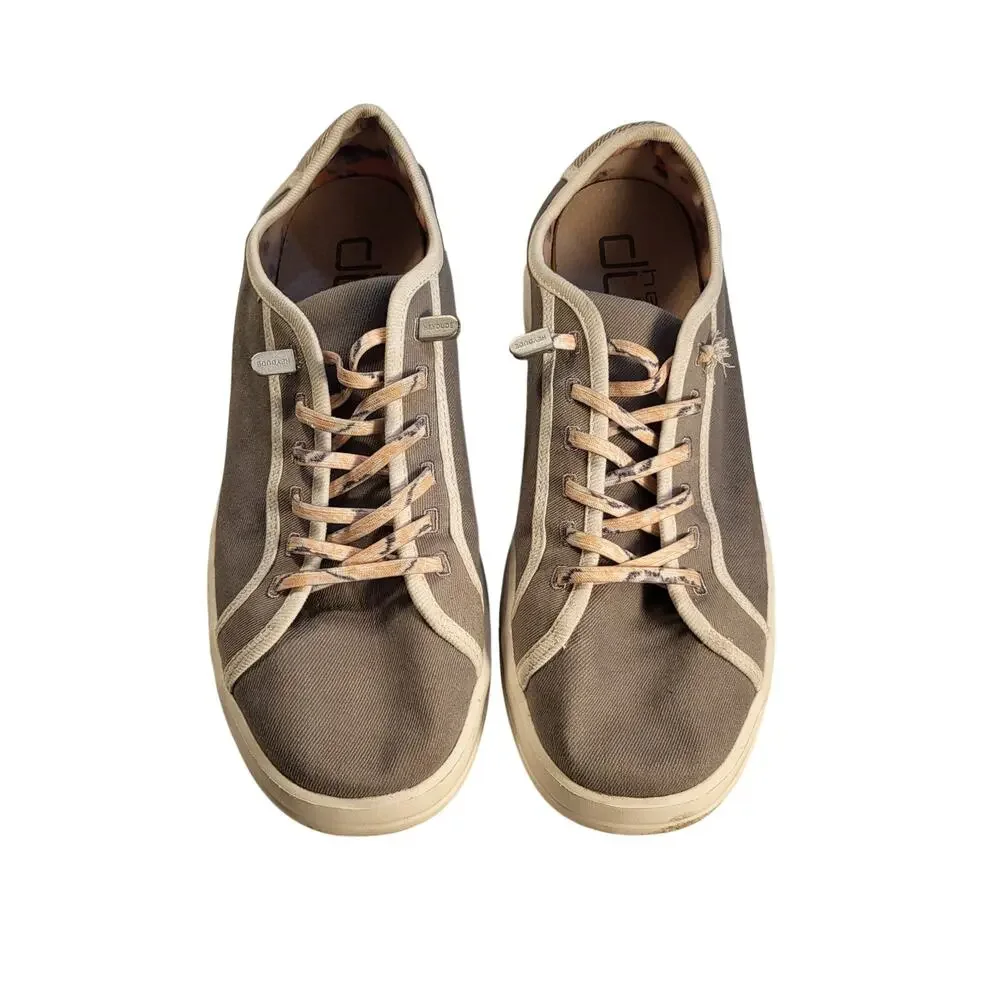 Hey Dude Karina Joy canvas slip-on casual shoes stone grey size 41 US 10